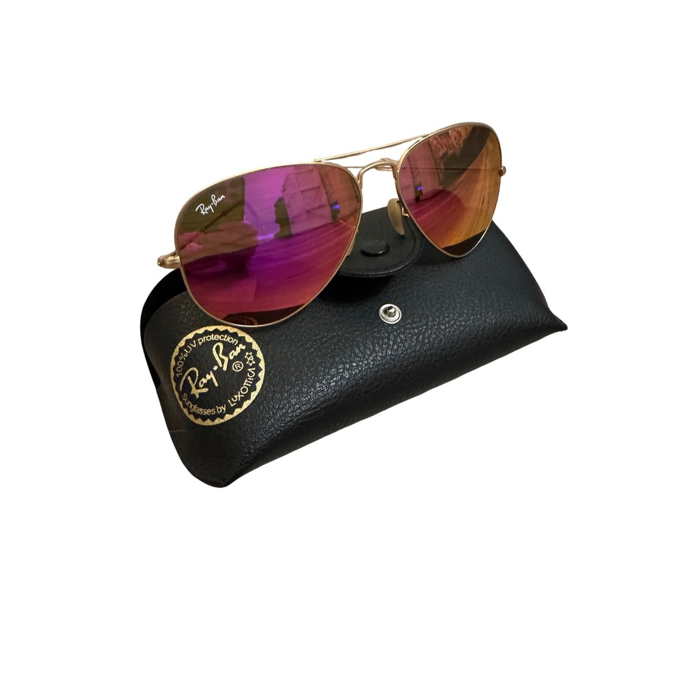 Ray-Ban Aviator Classic Gold Pink Mirror Sunglasses RB3025 Pilot Shades